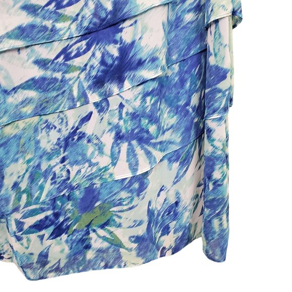 Dress Barn Woman Size 18 Dress Chiffon Ruffle Tiered Lined Sleeveless Pullover - Picture 5 of 7